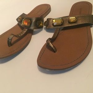 Old Navy Golden Bronze Jewel Sandals